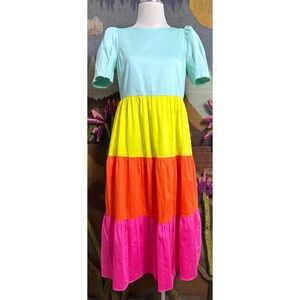 Alice + Olivia Linny Colorblock Midi Dress 8